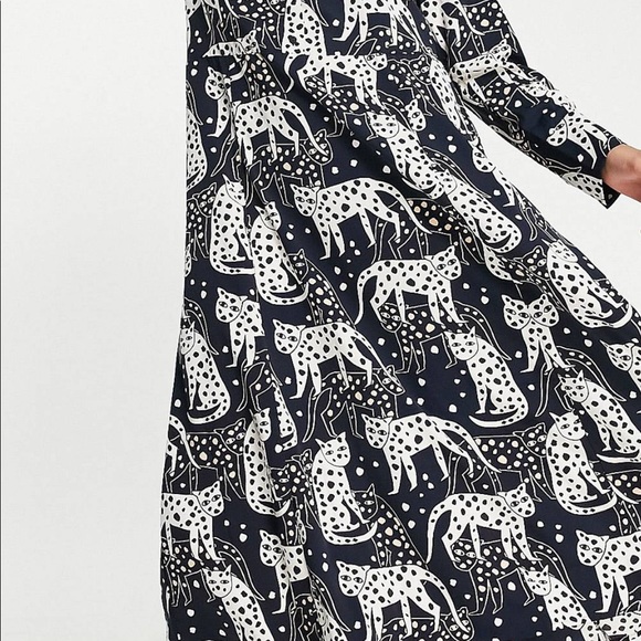 Monki recycled polyester shirt dress in multi - Picture 2 of 2